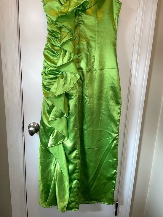 Chartreuse Maxi Ruffled Dress - Picture 5 of 7